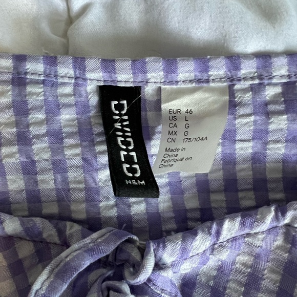 H&M Large Purple And White Checkered Dress - Picture 3 of 5